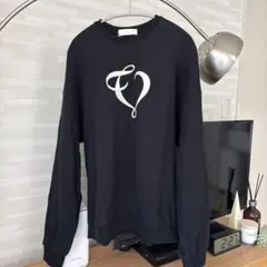 オンシェリー ONCILYハートロゴ トレーナー メンズS ブラック×レッド 