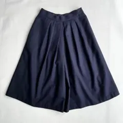 美品　リジエール　レディース　ウール　ガウチョ　パンツ　ワイド　ネイビー　36