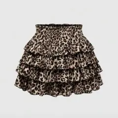 ROMWE レオパード柄 フリルミニスカート　豹柄ヒョウSHEIN