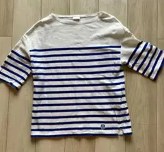 オーシバル　ストライプ 5部袖Tシャツ コットン100% FREEサイズ
