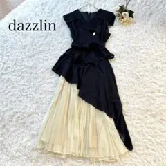 dazzlin アシメプリーツトレンチワンピース　インディゴブルー　ゆったり