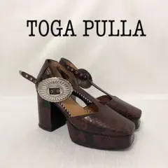 TOGA PULLA トーガ パイソン メタル チャンキー ヒール パンプスのサムネイル