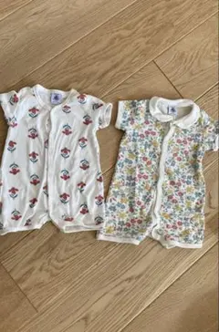 プチバトー　半袖ロンパース　新生児
