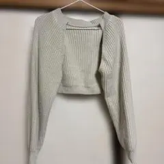 Dazyベージュ クロップドニットカーディガン