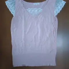 Ropé Picnic レース袖ピンクTシャツ 38
