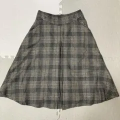 グレー チェック フレアスカート