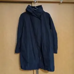 ネイビー フード付きコート