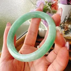 翡翠 バングル 淡緑色 54mm - メルカリ