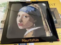 フェルメール展　フェイラー　真珠の耳飾りの少女　２枚セット　縁取り　赤　青 フェルメール展 フェイラー 真珠の耳飾りの少女 2枚セット 縁取り 赤
