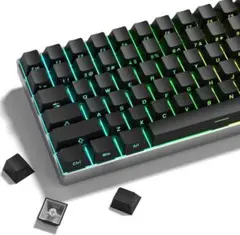 Womier 123キーPBT キーキャップ Cherry (ブラック)