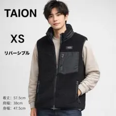 TAION タイオン ダウンベスト リバーシブル XS ダークグレー ブラック
