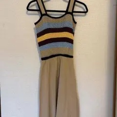 ZARA マルチカラー ニット ノースリーブ ワンピース
