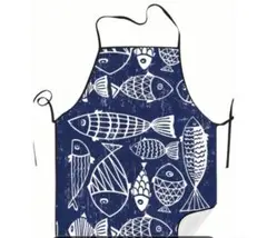 魚柄　釣り　フィッシング　エプロン 50×70cmのサムネイル