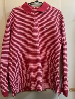Nike 赤白ストライプ 長袖ポロシャツ