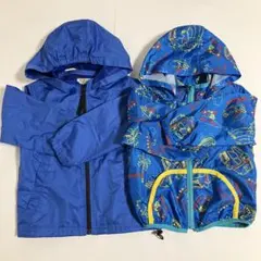 ナイロンパーカー2着 ミキハウス 100、リトルベアークラブ 90