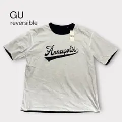 GU リバーシブル ビッグT ロゴT 半袖 オーバーサイズ