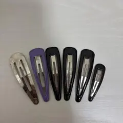 ヘアピンセット（紫・黒・シルバー）