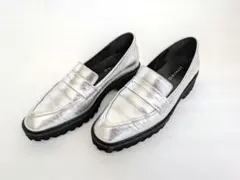 卑弥呼 HIMIKO トラックソールローファー シルバー 23cm