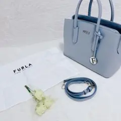【極美品】FURLA テッサ ショルダーバッグ ハンドバッグ 2way チャーム