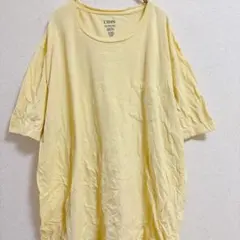 チャップス 無地 ポケットTシャツ クルーネック 半袖 黄 綿 メンズ【XL】のサムネイル