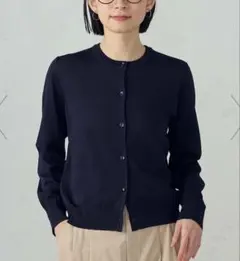 COMMECAISMUVカットウォッシャブルベーシッククルーネックカーディガンのサムネイル