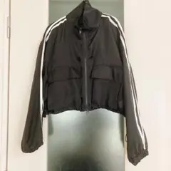 ライン入り オーガンシアーブルゾン 黒