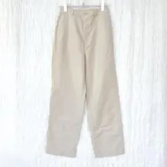 4108 UNIQLO リネンブレンドリラックスストレートパンツ　ベージュ　Sのサムネイル