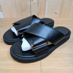 美品❗️ DOLCE & GABBANA ドルガバ レザーサンダル ブラック - メルカリ