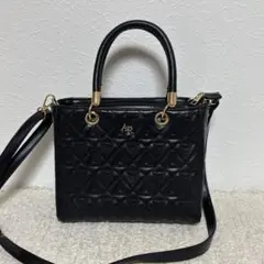 AP キルティング ブラックショルダーバッグ