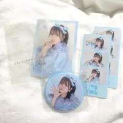 梅田みゆ　新衣装ラッフルくじ 缶バッチ、クリアカード、デコカード