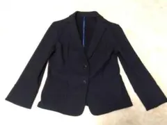 美品COMME CA ISMコムサ綿混サマージャケット黒ブラックM夏服レディース