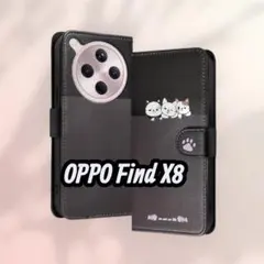 OPPO Find X8 ケース 手帳型 かわいい猫　カード収納 スタンド機能