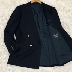 美品◎Burberrys 紺ブレ ダブル テーラード 金ボタン AB6