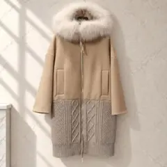 【NIGO着】【名作】ルイヴィトン フォックスファーライナー カシミヤ コート NIGO着】【名作】ルイヴィトン フォックスファーライナー カシミヤ