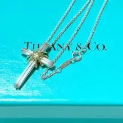 極美品】ティファニー クロス 十字架 コンビ ネックレス 925 750