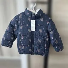 【新品未使用】petit main 花柄　中綿ジャケト　100cm