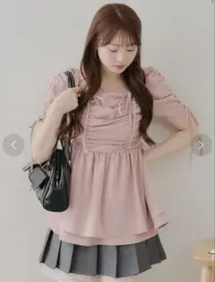 NICE CLAUP チュニック ドロストチュニックブラウス　オフショルシャツ