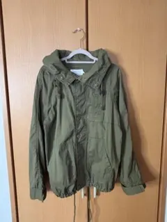 サマンサモスモスブルー ショート丈モッズコートカーキ M 綿100% フード付