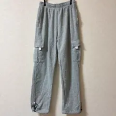 カーゴジョガーパンツ グレー スウェット【M】 裾ドロスト付き 海外古着 一点物