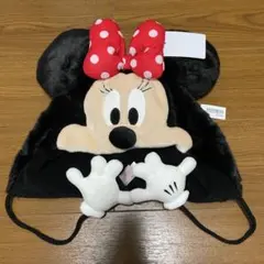 ミニーマウス フリース帽子 赤いリボン