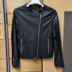 サイズS　美品　やぎ革　ブラックレザージャケット