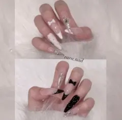 «Ｎｏ.2»ネイルチップ ロングネイル キルティングネイル ワンホンネイル