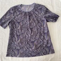 Leilian ペイズリー柄 半袖カットソー パープル系のサムネイル
