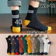 WA12 韓国風 ソックス 10足組メンズ女性靴下もこもこくるぶしくる(0Zd1