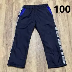 RAD CUSTOM 暖パン　サイドラインロゴパンツ　黒　裏起毛　サイズ100