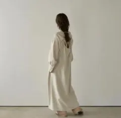 【Eaphi】linen like back gather one-piece