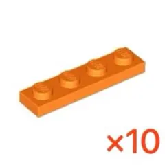 【LEGO】　ブロック1×4　オレンジ　10個　①