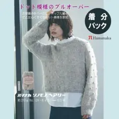 【着分パック】ハマナカ ソノモノヘアリー（124）で編むドット模様のプルオーバー