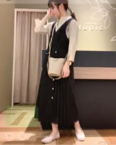 ELENCARE　DUE　サイドプリーツジャンスカ