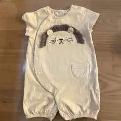 プチマイン　ライオン刺繍ロンパース